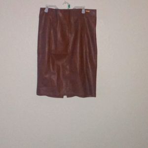 Marc New York faux leather brown skirt
